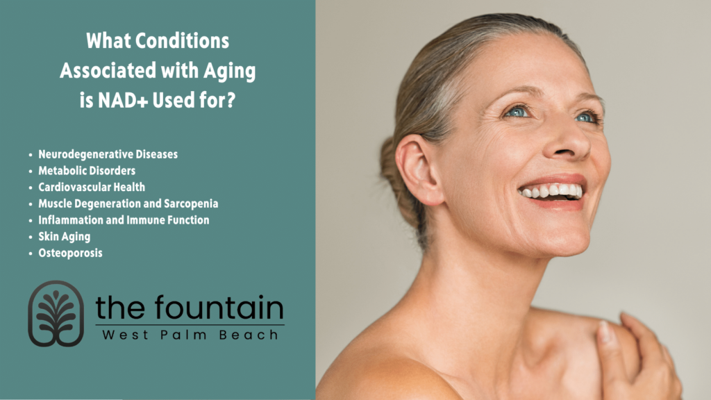 What Conditions Associated with aging is NAD+ used for?